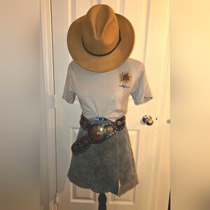 BlankNYC Green Leather A-line Skirt